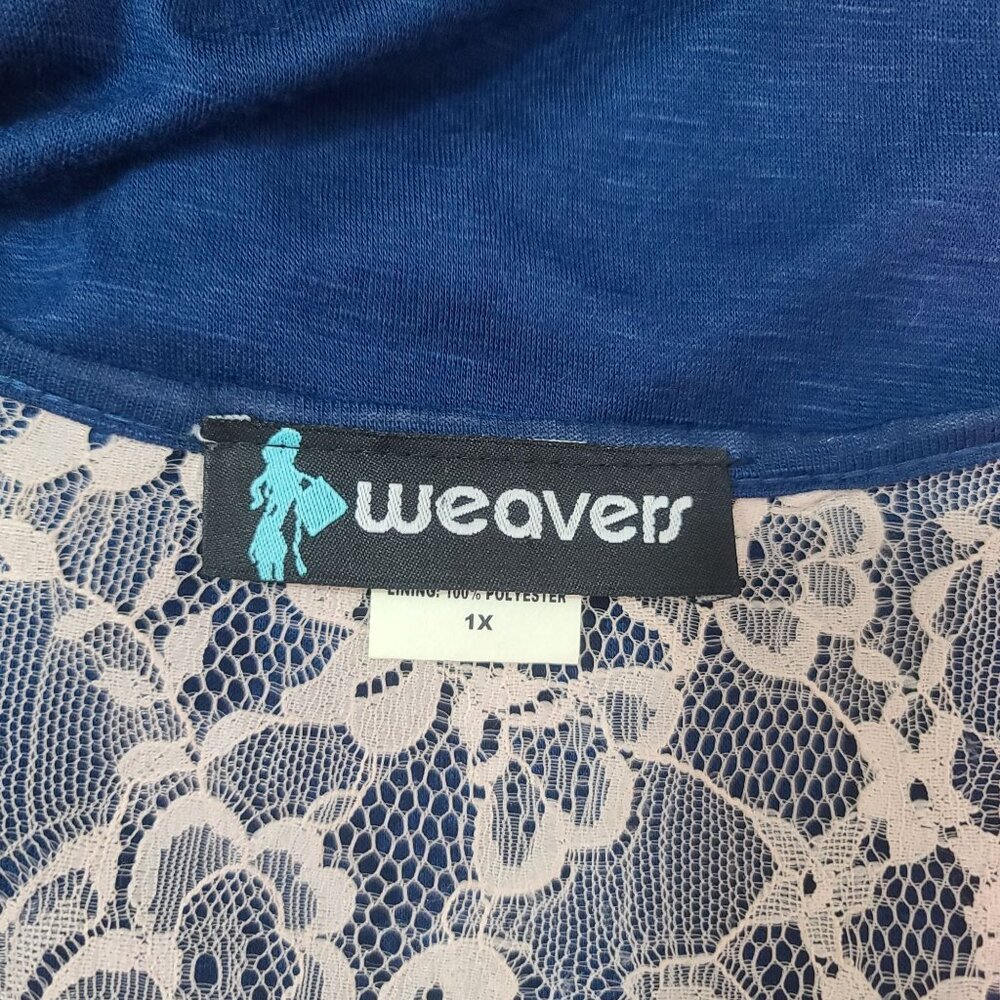 Weavers Y2K Sequin Lace Cami Sz 1X Floral Tank Top Racerback Blue Cocktail Party - Picture 6 of 7